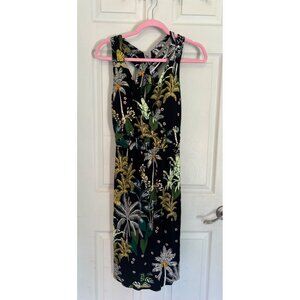 Soma Tropical Floral Racer Back Midi Sleeveless Dress Size Large NWT